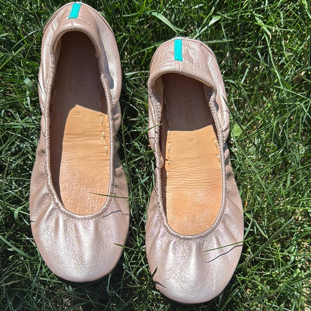 Tieks Rose Gold Flats size 8